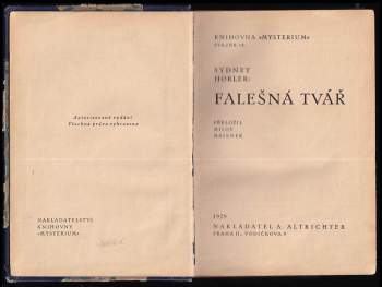 Sydney Horler: Falešná tvář