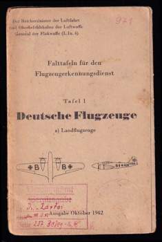 Falttafeln für den Flugzeugerkennungsdienst, Tafel 1 - Deutsche Flugzeuge - Ausgabe Oktober 1942