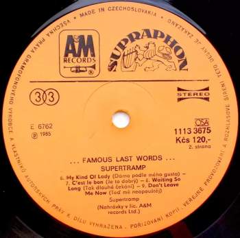 Supertramp: "...Famous Last Words..."