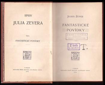Julius Zeyer: Fantastické povídky