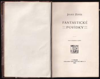 Julius Zeyer: Fantastické povídky