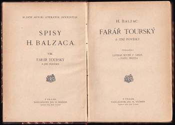 Honoré de Balzac: Farář Tourský a jiné povídky