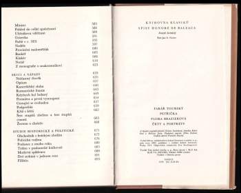Honoré de Balzac: Farář tourský ; Petřička ; Flora Brazierová ; Črty a portréty
