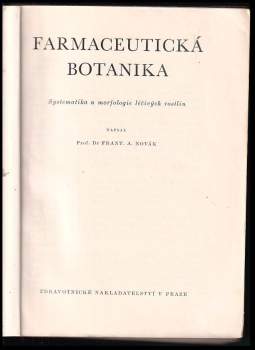 František Antonín Novák: Farmaceutická botanika