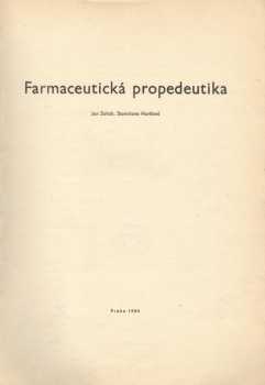Farmaceutická propedeutika