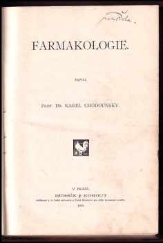 Karel Chodounský: Farmakologie