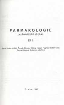 Farmakologie pro bakalářské studium