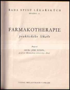 Jiří Štefl: Farmakotherapie praktického lékaře