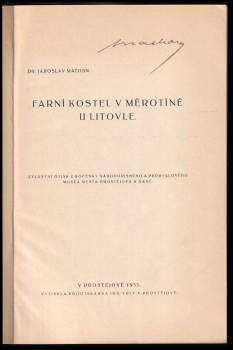 Jaroslav Mathon: Farní kostel v Měrotíně u Litovle