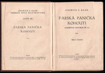 Jindřich Šimon Baar: Farská panička ; Kohouti : (farských historek díl II.)