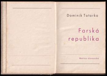 Dominik Tatarka: Farská republika