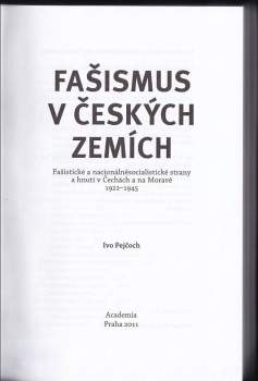 Ivo Pejčoch: Fašismus v českých zemích