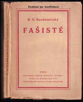 Fašisté - German Borisovič Sandomirskij (1923, Kniha) - ID: 333866