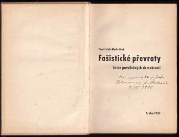 František Modráček: Fašistické převraty