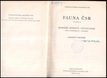 Jaroslav Kramář: Fauna ČSR