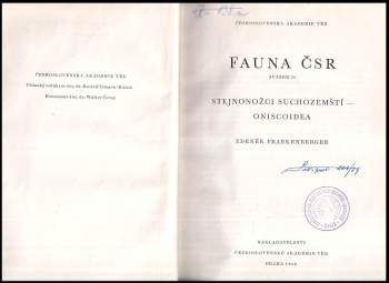 Zdeněk Frankenberger: Fauna ČSR