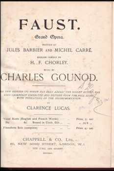 Charles Gounod: Faust: Grand Opera