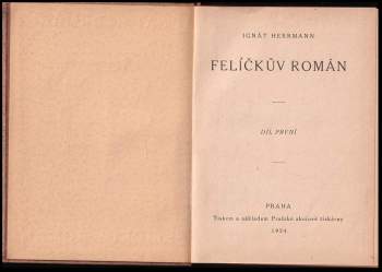 Ignát Herrmann: Felíčkův román