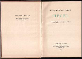 Georg Wilhelm Friedrich Hegel: Fenomenologie ducha