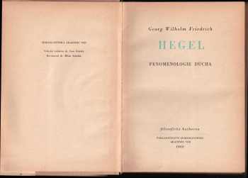Georg Wilhelm Friedrich Hegel: Fenomenologie ducha