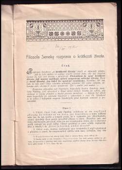 Lucius Annaeus Seneca: Filosofa Seneky Rozpravy o krátkosti života