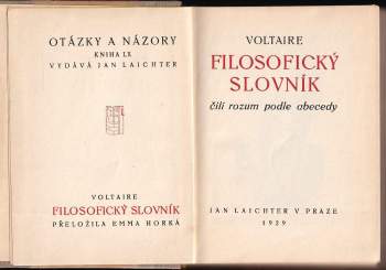 Voltaire: Filosofický slovník, čili, Rozum podle abecedy