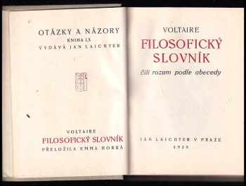 Voltaire: Filosofický slovník, čili, Rozum podle abecedy