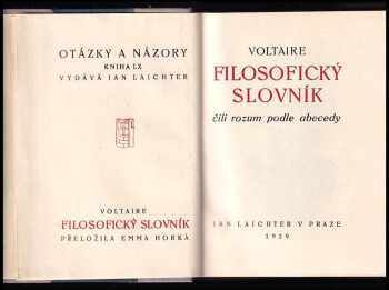 Voltaire: Filosofický slovník, čili, Rozum podle abecedy