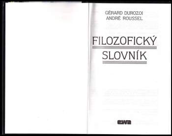 Gérard Durozoi: Filosofický slovník