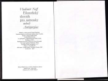 Vladimír Neff: Filosofický slovník pro samouky neboli Antigorgias