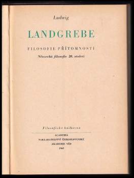 Ludwig Landgrebe: Filosofie přítomnosti