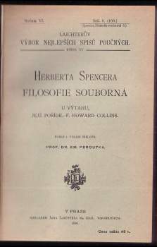 Herbert Spencer: Herberta Spencera Filosofie souborná