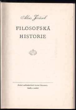 Alois Jirásek: Filosofská historie