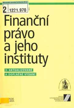 Finanční právo a jeho instituty
