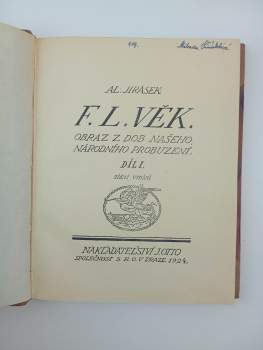 Alois Jirásek: F. L. Věk