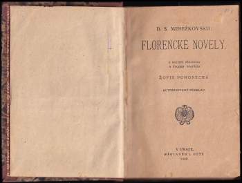 Dmitrij Sergejevič Merežkovskij: Florencké novely