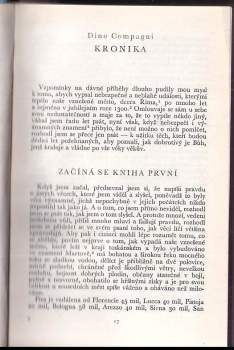 Dino Compagni: Florentské kroniky doby Dantovy
