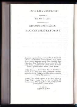 Niccolò Machiavelli: Florentské letopisy