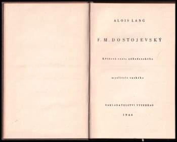 Alois Lang: F.M. Dostojevský