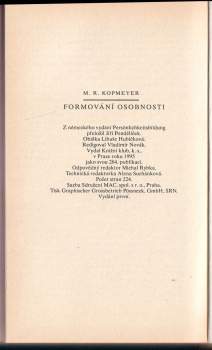 M. R Kopmeyer: Formování osobnosti