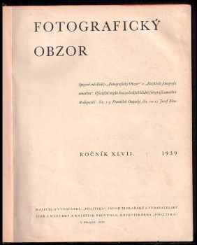 Augustin Škarda: Fotografický obzor - ročník XLVII