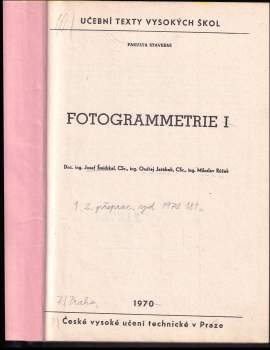 Josef Šmidrkal: Fotogrammetrie