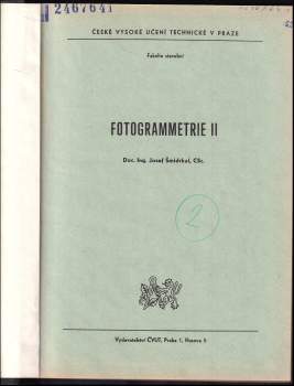 Josef Šmidrkal: Fotogrammetrie