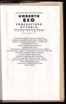 Umberto Eco: Foucaultovo kyvadlo