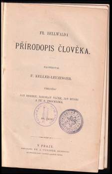 Friedrich Anton Heller von Hellwald: Fr. Hellwalda Přírodopis člověka