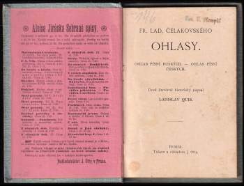 František Ladislav Čelakovský: Fr. Lad. Čelakovského Ohlasy