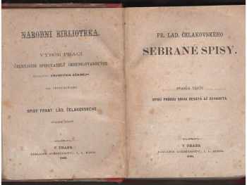 František Ladislav Čelakovský: Fr. Lad. Čelakovského Sebrané spisy. Svazek třetí, Spisů prosou kniha devátá až dvanáctá