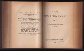 Hippolyte Adolphe Taine: Francie před revolucí