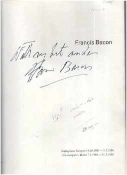 Andrew Forge: Francis Bacon - Signed / Podpis