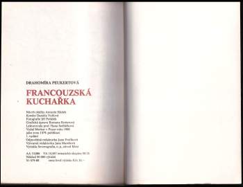Drahomíra Peukertová: Francouzská kuchařka